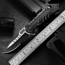 跨境严选户外刀野外求生随身折叠小刀铝柄折刀防身高硬度水果刀具