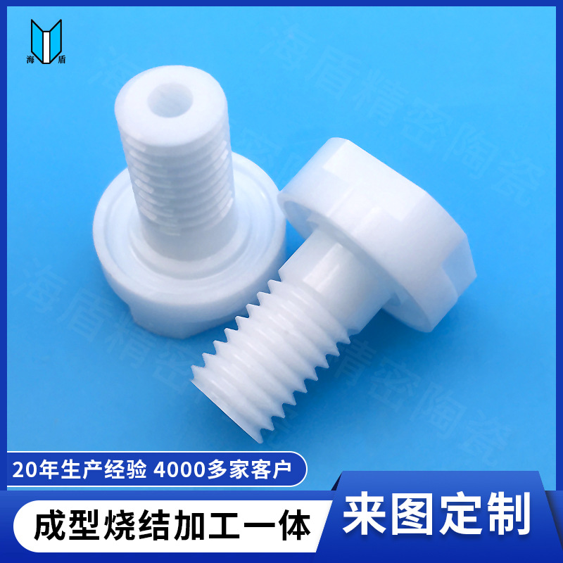 宜兴氧化锆陶瓷螺丝 耐磨损陶瓷螺母螺钉 陶瓷固定结构件加工