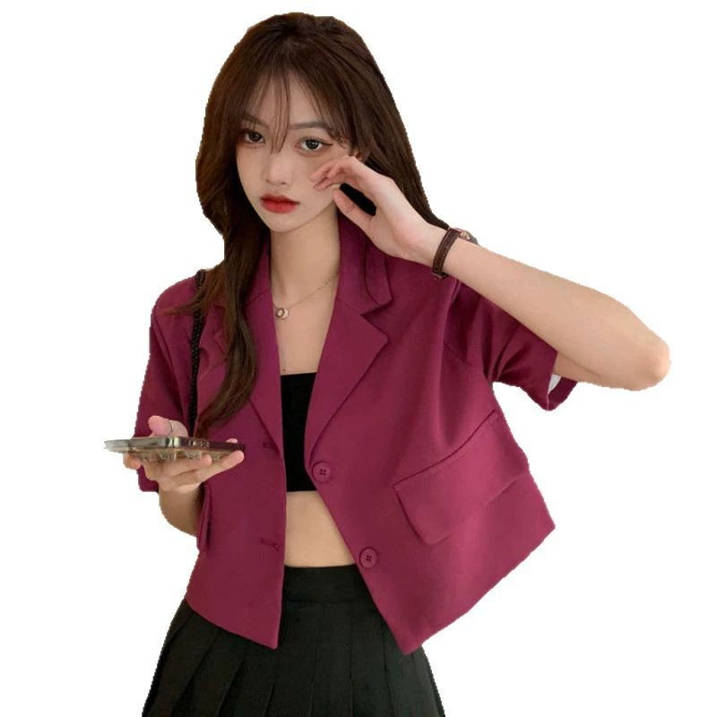 Summer classic suit jacket, shirt for leisure, thin T-shirt, with short sleeve