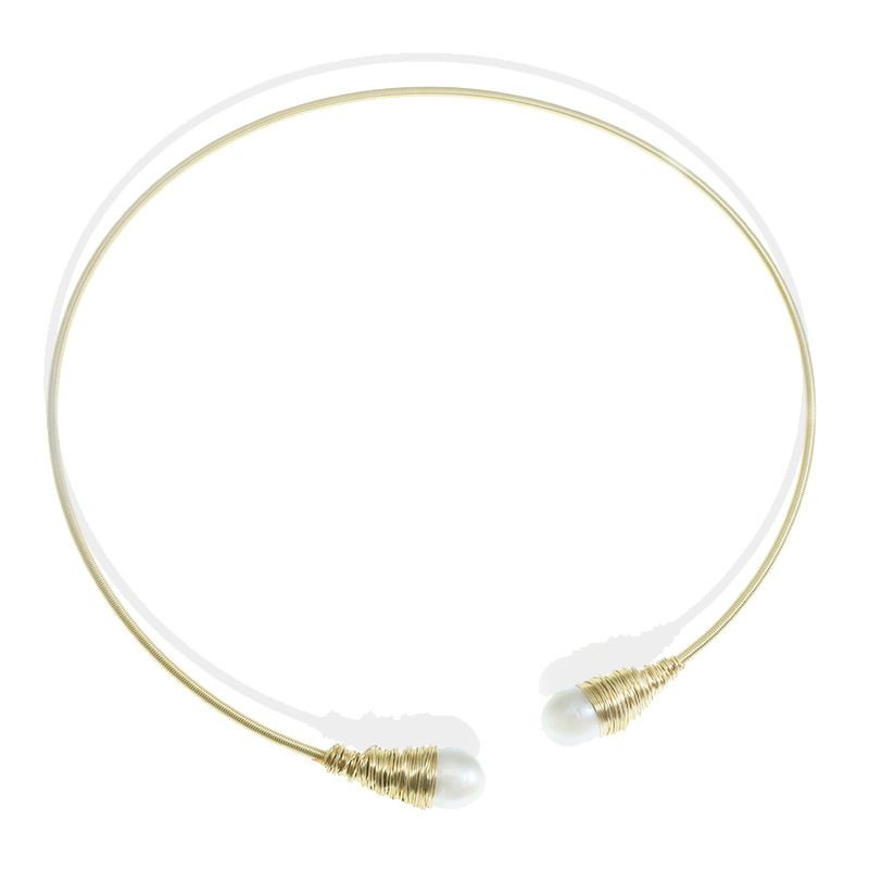Xlentag perla de agua dulce natural hecha a mano collar de bobinado moda femenina red todo-fósforo europeo y americano estilo retro joyería