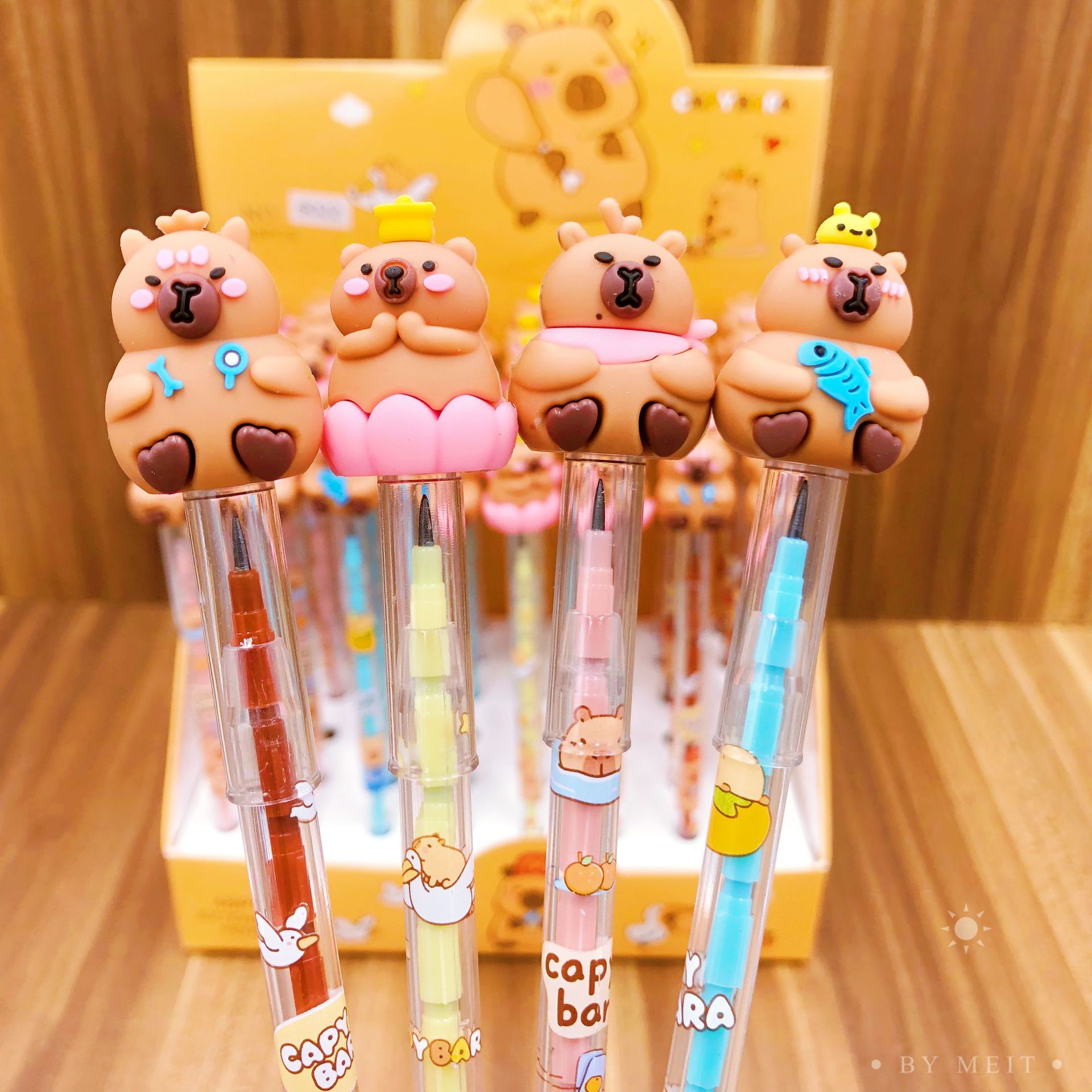 Kapibalah Bullet Pencil New Cartoon Free Egg Pencil Una caja de 48 lápices