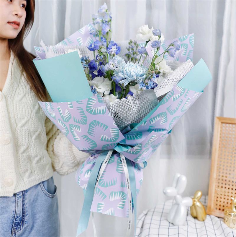 Fábrica de fiestas de flores originales transfronterizas floristas paquetes de flores de papel de embalaje de regalos de floristas de dos colores
