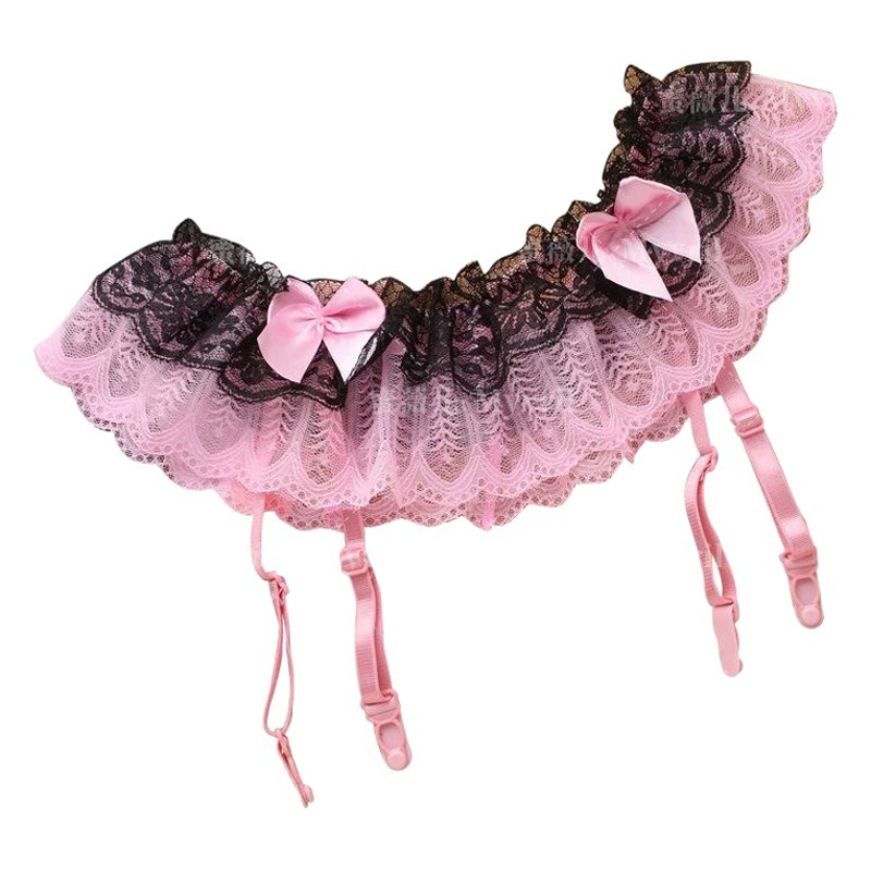 Европейский и американский сексуальный пояс для чулок двойной кружевной соблазн Пояс для чулок с забавным костюмом без T-Socks 9922