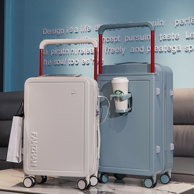 Nuevo equipaje de carro ancho estudiante femenina de alto aspecto mudo rueda contraseña maleta pequeña caja de embarque fresca de 20 pulgadas