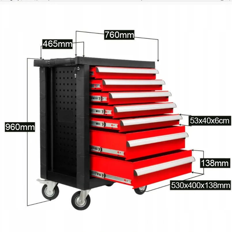 Carro de herramientas para automóviles, gabinete móvil, gabinete de herramientas pesadas, herramientas de manga, gabinete de piezas multicapa, juego completo de salón de belleza