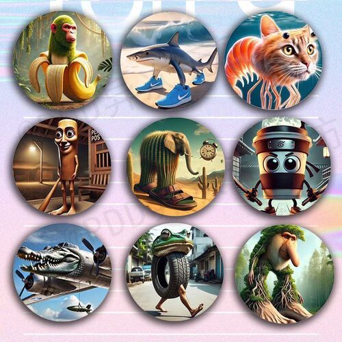 Foreign Mountain and Sea Classic AI Ba Xi Hui Badge Tung tung tung sahar Powerful T10 Peripheral Schoolbag Hook