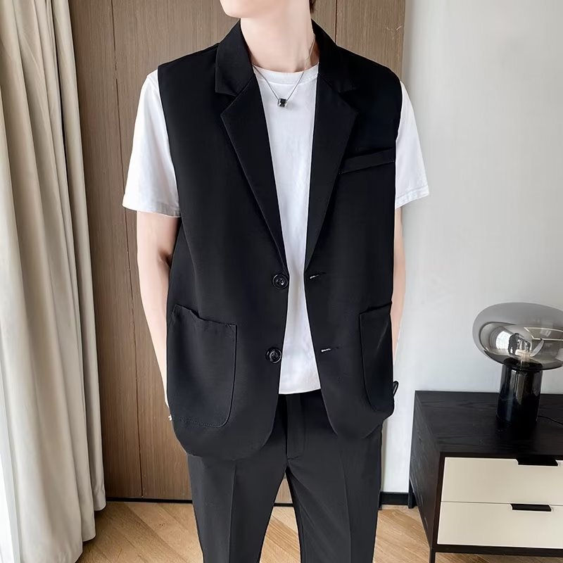 Suit Vest Men's High-end Sense Outer Vest Fashionable Loose Spring and Autumn Japanese Thin Casual All-match Suit