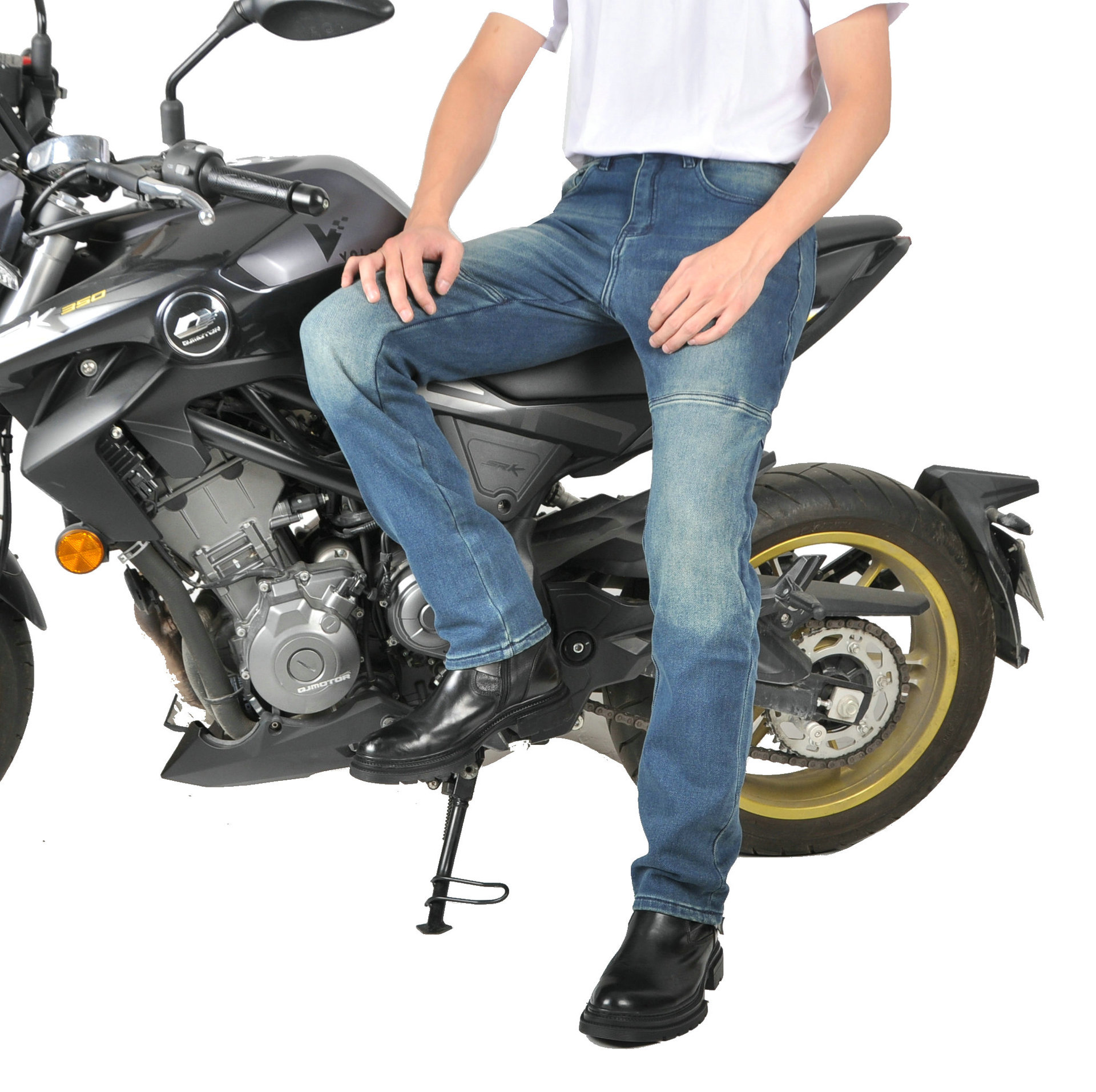 VOLERO Four Seasons Motorcycle Jeans Pantalones de ciclismo de motocicleta rectos casuales para hombres Pantalones resistentes al desgarro y resistentes al desgaste