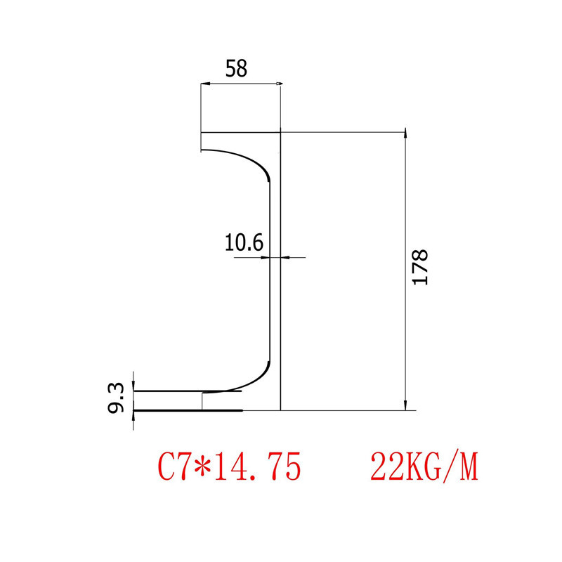 美标槽钢C180*22材质A572批发零售价格美标方管