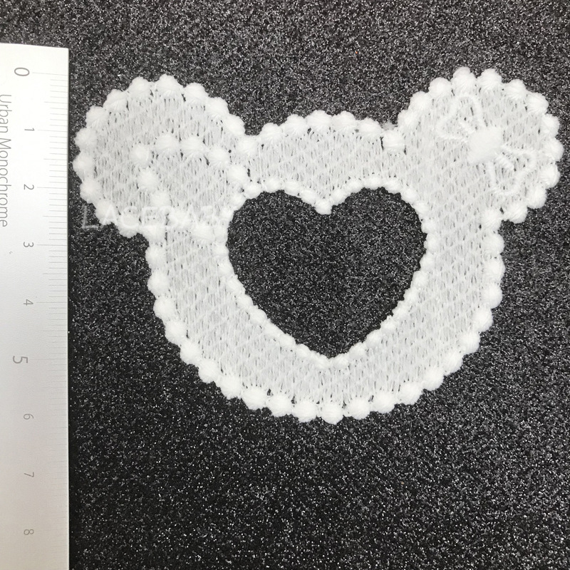 Barbie doll lace milk silk flowers, heart-shaped embroidery accessories, handmade underwear, heart lace pic 25