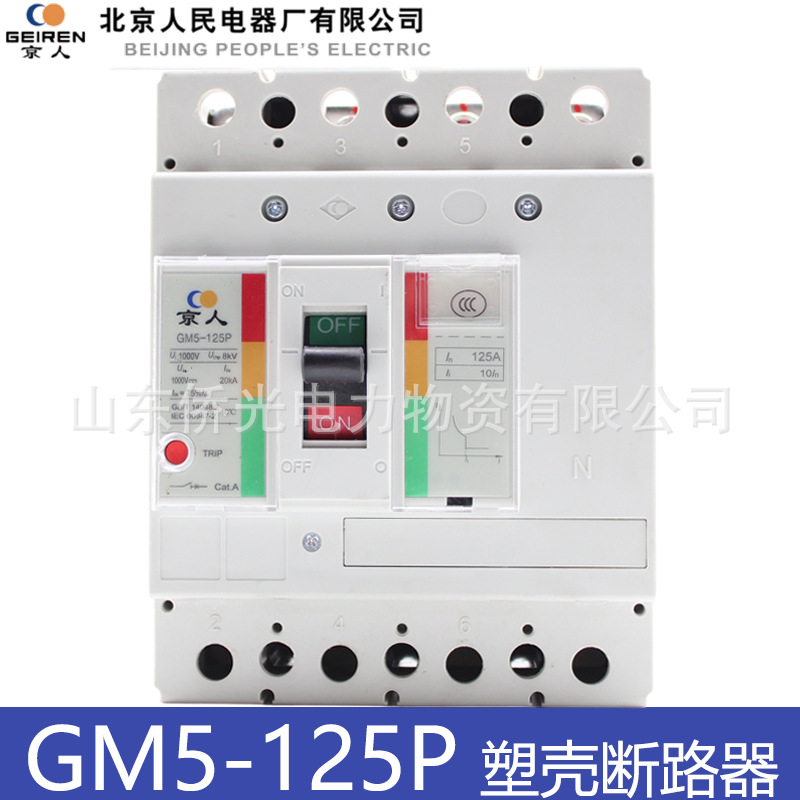 北京人民电器GM5-125P 100A125A DC1000V Y2B Y1D光伏塑壳断路器