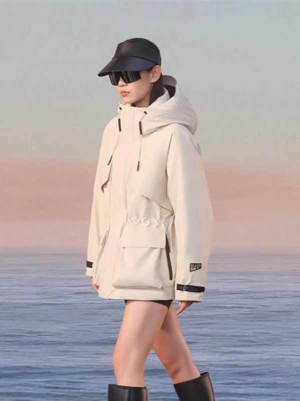 杨幂同款白鹅绒服收腰风壳4.0户外羽绒服女2025短款冬季新款外套|undefined