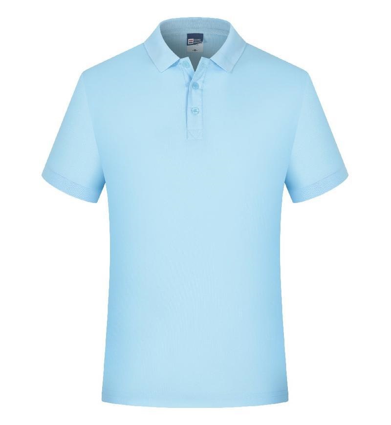 Color sólido 220g herramienta de manga corta impresión azul tibetano de poliéster de verano polo de trabajo ropa de trabajo LOGO ocio