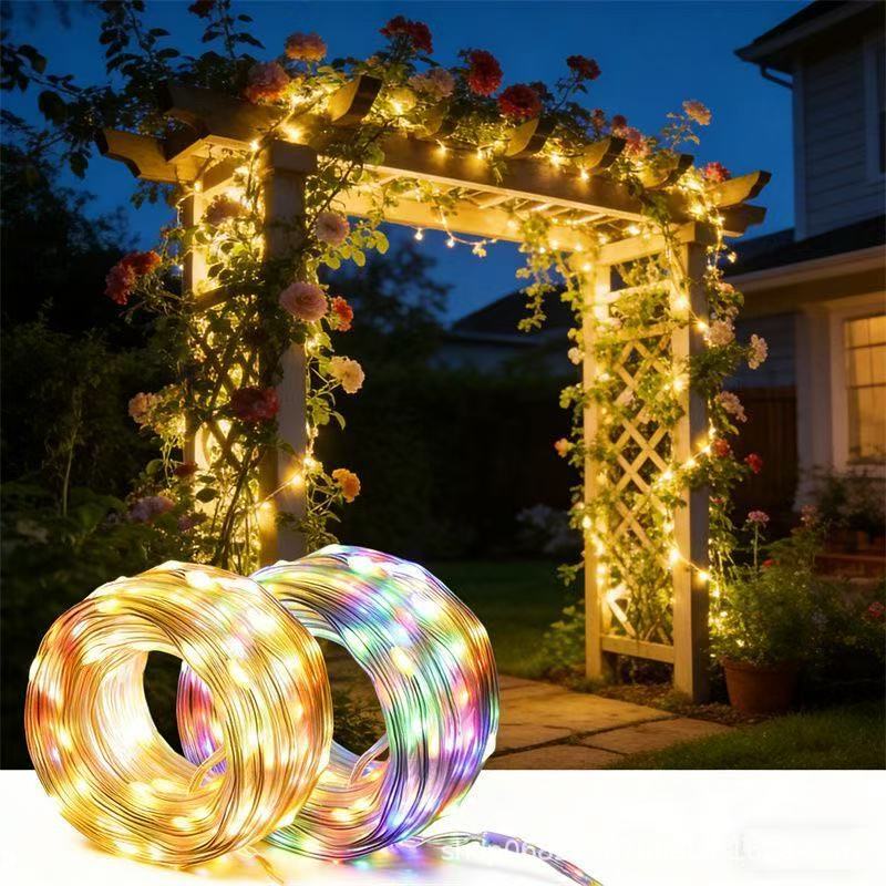 Solar-powered string lights, outdoor waterproof starry sky lights, low-voltage LED garden holiday decorative ambiance lighting Solar-powered string lights, outdoor waterproof starry sky lights, low-voltage LED garden holiday decorative ambiance lighting