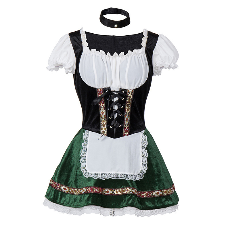 Deutsches Münchner Oktoberfestkostüm, bayerisches Dienstmädchenkleid, Bühnenkostüm_voghion.com
