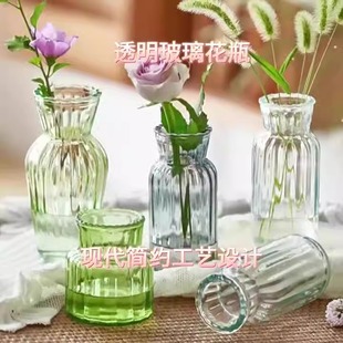 Wholesale Simple Light Luxury Ins Antique Small Mini Hydroponic Vase Green Plant Home Living Room Ornaments Glass Vase