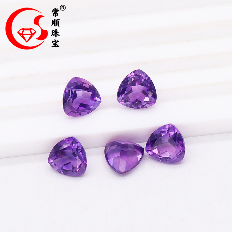 批发天然紫水晶戒面马眼肥三角裸石南非紫晶马眼形首饰镶嵌工厂