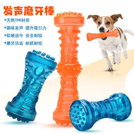 tpr发声宠物玩具结实耐咬狗骨头磨牙棒狗玩具 亚马逊热卖宠物用品