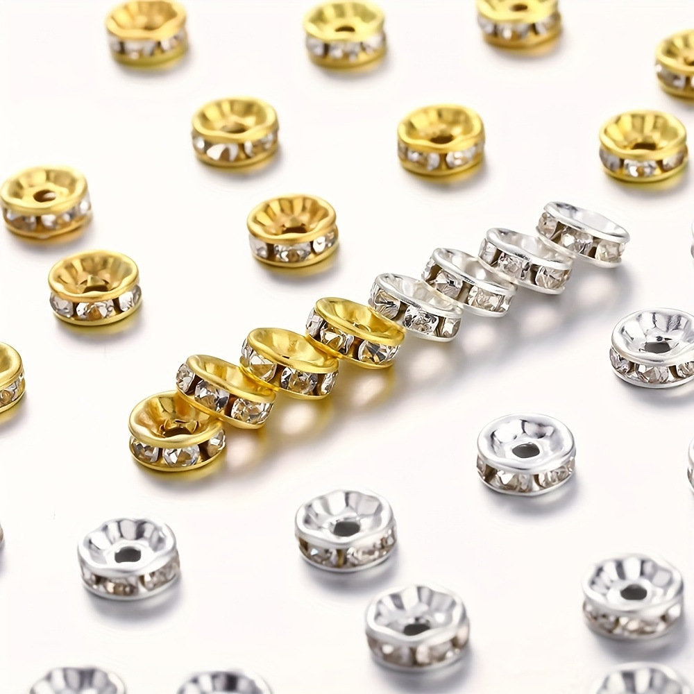 彩色钻圈隔珠 散珠串珠镶钻隔片车轮圈 DIY手工手链项链饰品配件