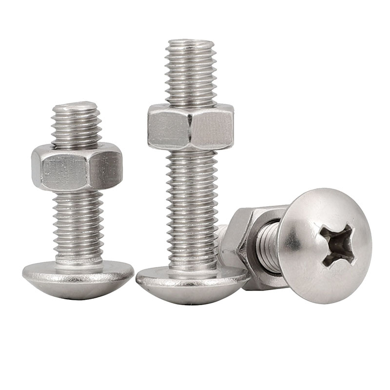 Tornillo y tuerca de cabeza plana cruzada de acero inoxidable 304 conjunto combinado tornillo de paraguas con capucha M3M4M5M6M8 image 4