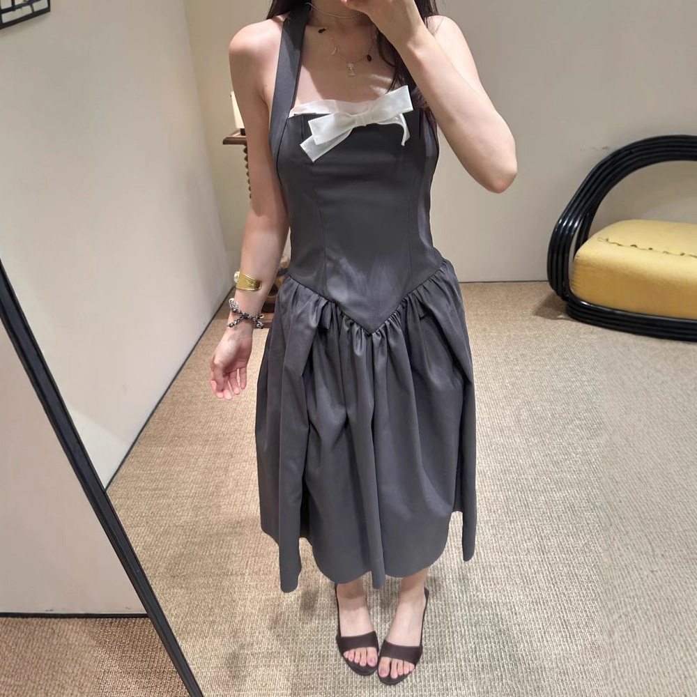 In Stock【Vacation Series】Halter Neck Wishing Pool Girl Backless Puffy Sleeveless Dress Princess Dress