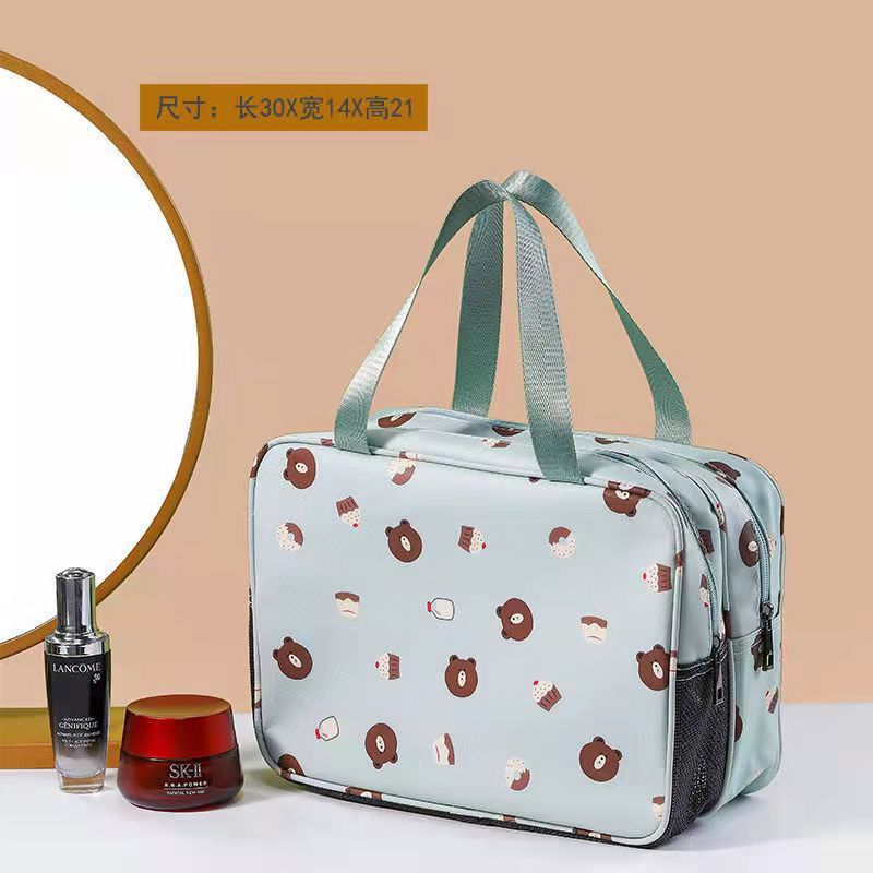 Bolsa de cosméticos de dibujos animados de alto aspecto femenino de gran capacidad dormitorio de estudiantes bolsa de almacenamiento de separación húmeda y seca bolsa de lavado portátil para salir