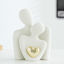 结婚情侣白瓷摆件七夕情人节礼物婚庆装饰刻字礼盒装厂家直供批发