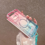 适用IP17PROMAX后盖磁吸手机壳16P缤纷三合一防摔TPU渐变色配手绳