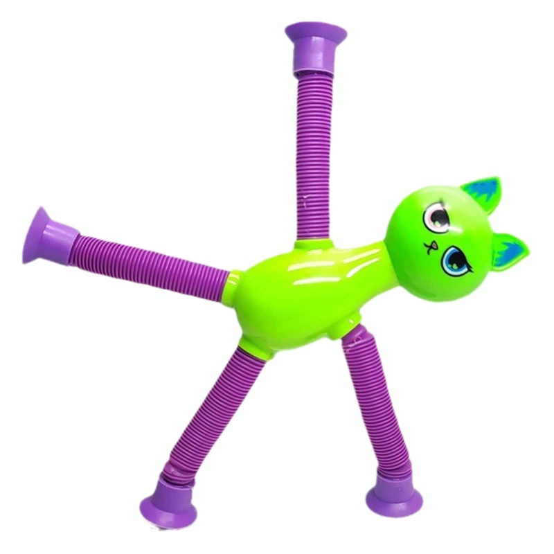 Трансграничная присоска, жираф, сменный мультяшный выдвижной Детский развивающий сменный робот, Эластичная Трубка, декомпрессионная игрушка