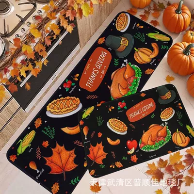 Mat Thanksgiving Fall Harvest Avtomobil döşəmə paspasları - kqs06-40cm60cm