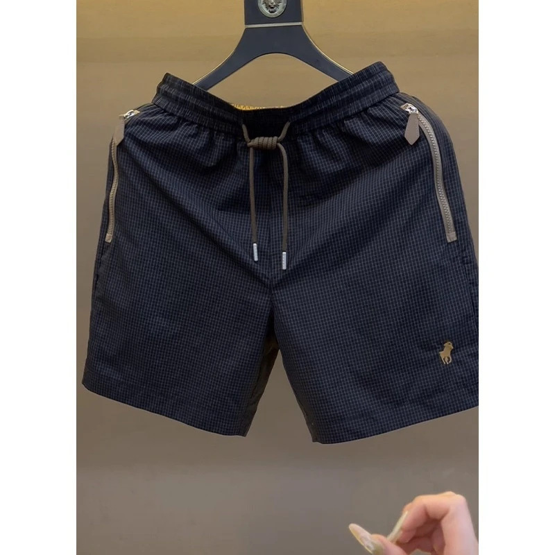 2025 Summer Sports Casual Zipper Pocket Shorts Outdoor Quick-Dry Thin Versatile Five-Point Shorts American Style Men's Shorts
