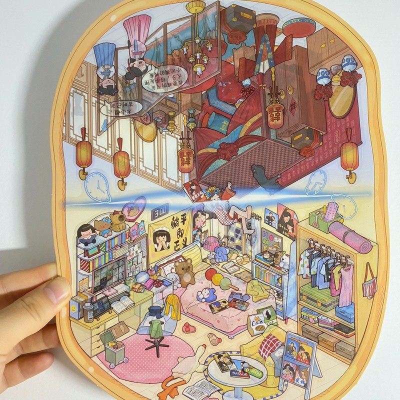 穿书后我掀了替嫁剧本造景贴纸PET立体微缩视觉3D小屋儿童手帐贴|undefined