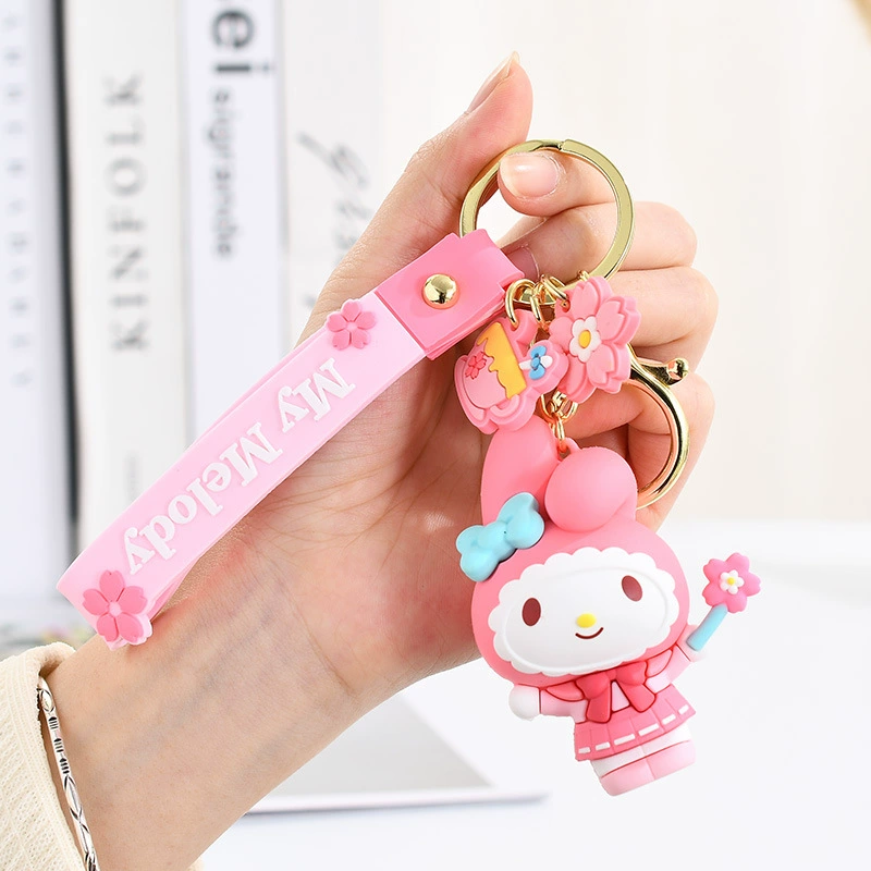 Sanrio, оригинальный мультяшный брелок, для автомобильных ключей, подвеска, аксессуар, высококачественный стиль