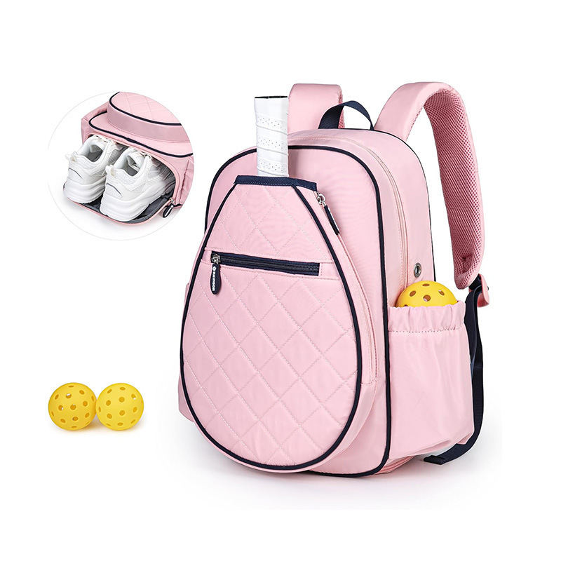 New Tennis Bag Pickleball Bag Quilted Pickleball Backpack with Shoe Compartment and Waterproof Pocket Pickleball Racket Bag