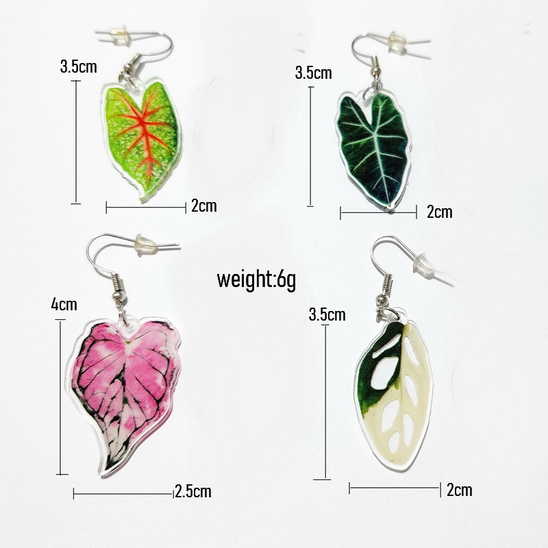 1 Pair Vacation Leaves Arylic Drop Earrings display picture 2