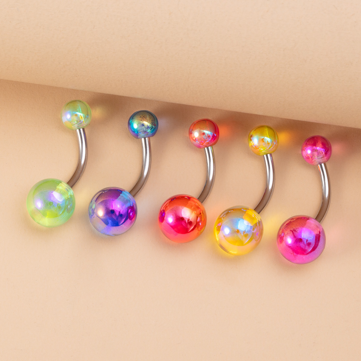 Colorful Acrylic Navel Rings Personalized Body Piercing Jewelry_voghion.com