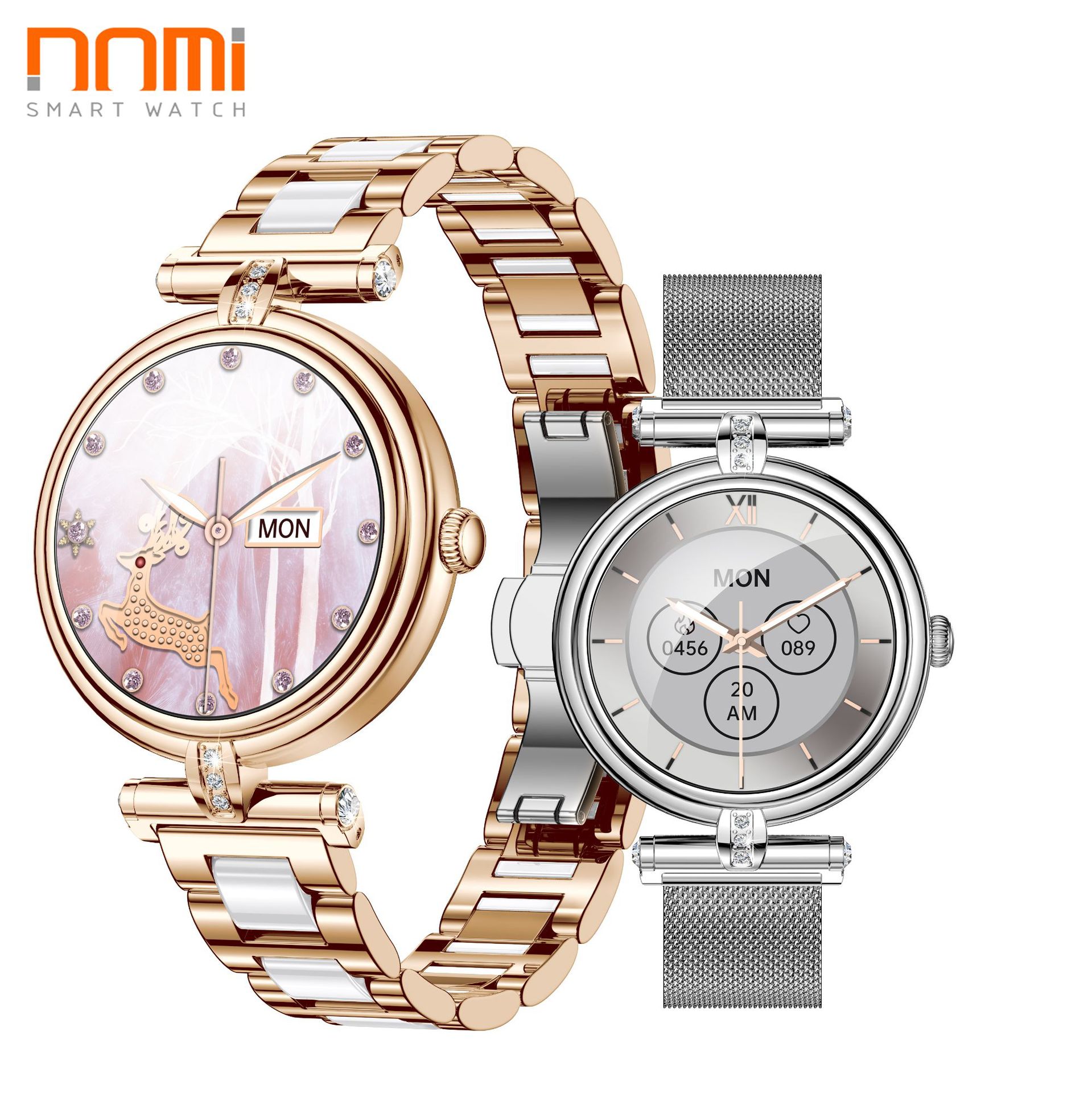 1.09 inch female bluetooth call heart rate blood oxygen sleep health monitor IP68 waterproof sports smart watch