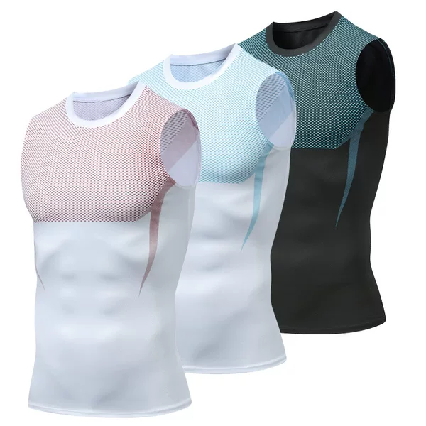 Shark Sports Vest Men's Summer New Quick-Drying Breathable Seamless Fitness Running Training Tight-Fitting Sleeveless Vest