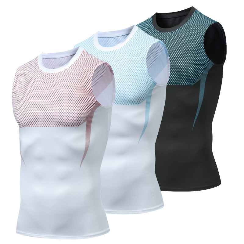Shark Sports Vest Men's Summer New Quick-Drying Breathable Seamless Fitness Running Training Tight-Fitting Sleeveless Vest Shark Sports Vest Men's Summer New Quick-Drying Breathable Seamless Fitness Running Training Tight-Fitting Sleeveless Vest