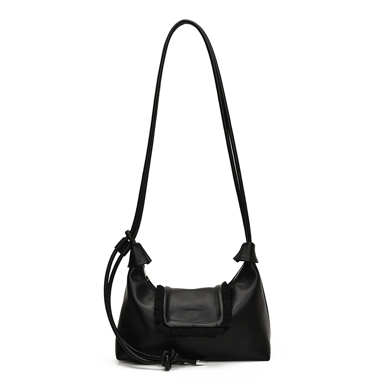 Nicho de diseño de cuerda de dibujo plegado bolso de nube de invierno 2024 nuevo estilo de moda extranjero bolso de hombro pequeño bolso de mochila mujer