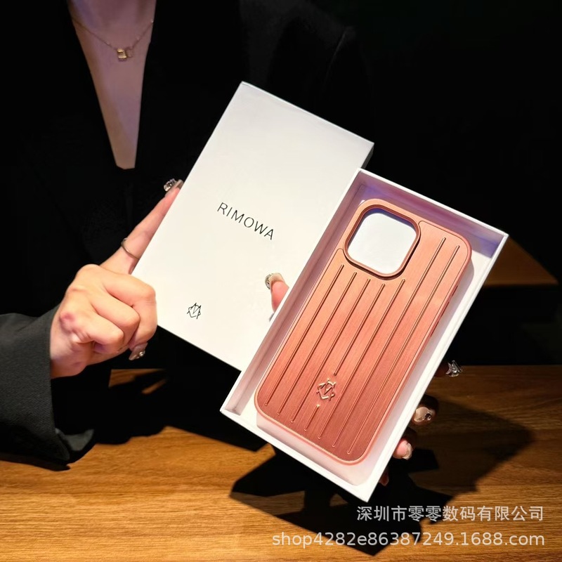 新しいアルミニウム合金 Apple/ピンクのスーツケースは、Apple iPhone16/15/14/13 携帯電話ケースに適しています。|undefined