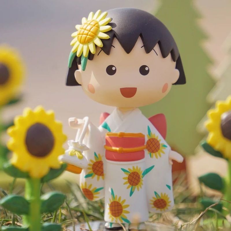 ちびまる子ちゃんフィギュアグッズモデル着物まる子ちゃんフルセット公仔ブラインドケース人形置物プレゼント玩具|undefined