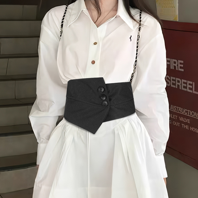 Córset Ancho Elástico de Imitación de Cuero para Vestidos y Trajes