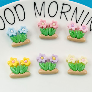 Glossy flowers flowers lawn hairpin hair rope grip cream glue DIY refrigerator stickers clothing shoes buckle resin accessories