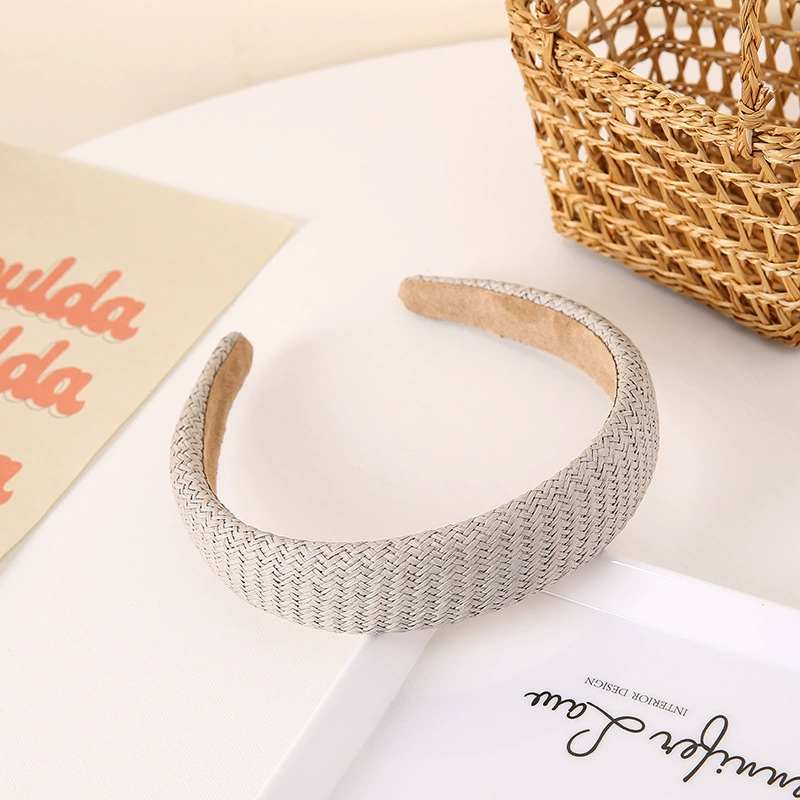 Ст straw headband, sponge retro hairpins, woven hair accessory to go out, Japanese and Korean, internet celebrity
