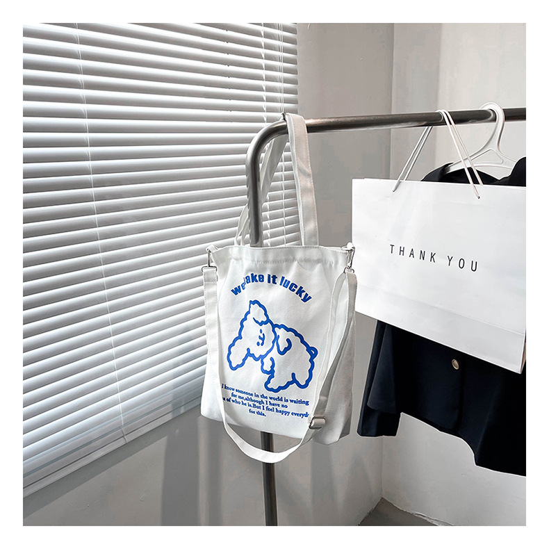 New fashionable and cute canvas bag, simple and large-capacity tote bag, casual and versatile single-shoulder crossbody bag, Douyin consignment undefined