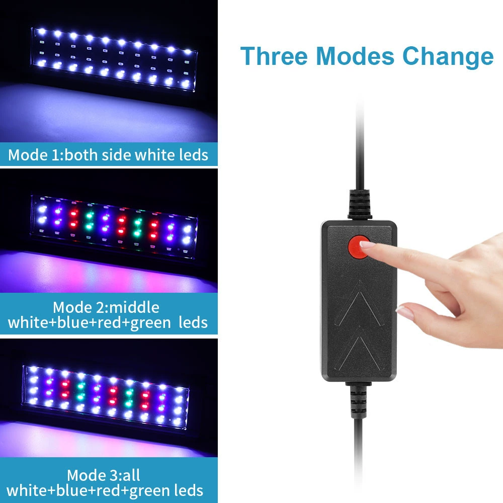 LED-лампа для аквариума, сверхтонкий алюминиевый сплав, регулируемая телескопическая подставка (±10 см), многоканальное освещение