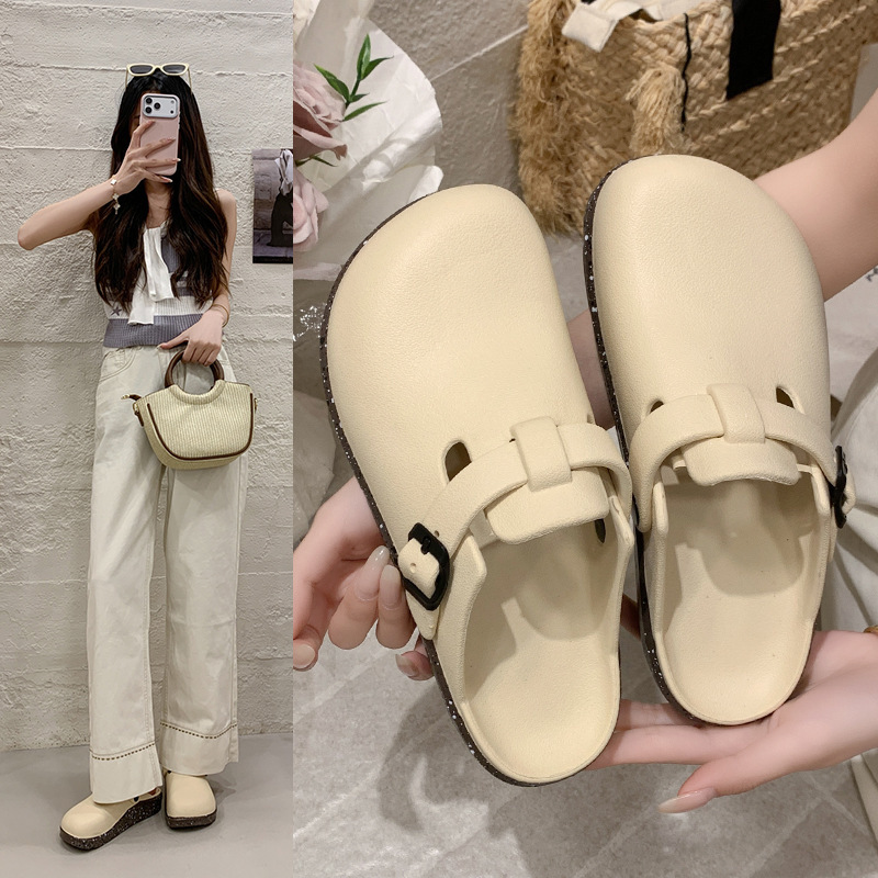 Cross-Border Wide-Toe Birkenstock-Style Half-Slippers for Women, 2026 Summer New Model, Slip-On Beach Clogs, Sandals