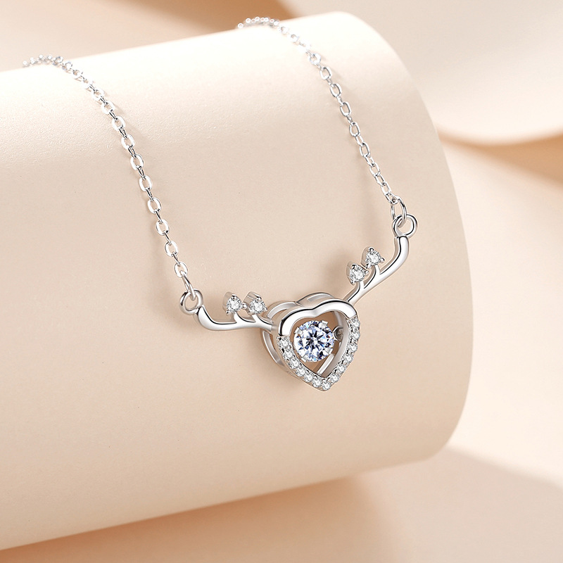 S925 inteligente todo el camino collar femenino nicho ins estilo diseño corbata clavícula cadena regalo de Navidad