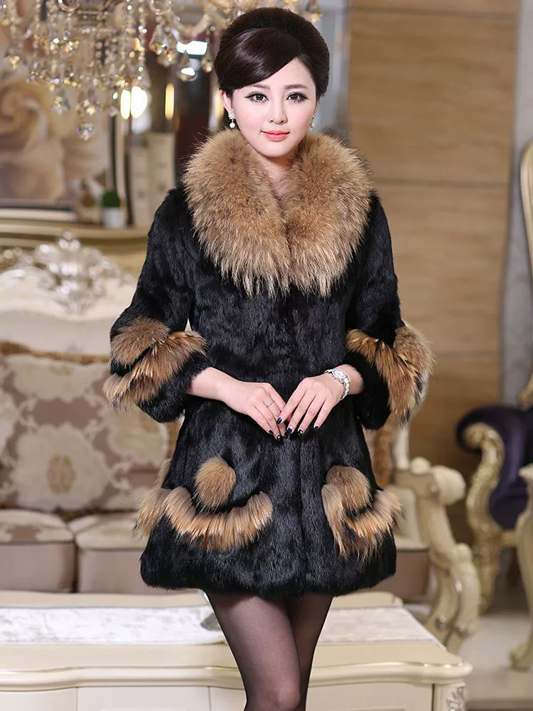 Новая зимняя куртка 2024 Rabbit Wulwoma Curva, средней длины, женская, с меховой отделкой, пальто-куртка